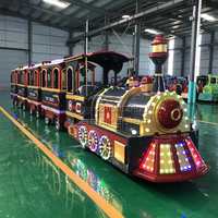 Usine directement vente parc d'attractions extérieur 24 places touristiques touristiques ensemble de tours de train sans rail électrique