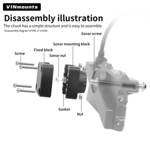 Support de sondeur écologique VINmounts à fixation par pince, réglable à 360°, pour Garmin LiveScope Plus LVS34, support de poteau détachable - Product Image 3