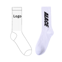 Chaussettes d'athlétisme blanches imprimées avec logo personnalisé Chaussettes d'athlétisme respirantes en polyester vierge Sublimation Casual Unisex Noël Automne Saison