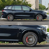 Jantes en alliage forgé de luxe à motif ajouré, finition noir brillant, roues en aluminium 6061 pour modification de style urbain de véhicules électriques haut de gamme