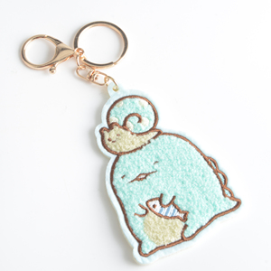 Thiết kế thời trang tùy chỉnh vải Keychain Chenille thêu Key <span class=keywords><strong>tag</strong></span> Anime Gấu Cá Cô gái túi quyến rũ - Product Image 2