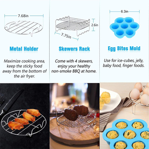 Set di 6 accessori per la maggior parte 5,8qt friggitrici ad aria forno torta e padella per <span class=keywords><strong>Pizza</strong></span> supporto in metallo spiedini e spiedini - Product Image 4