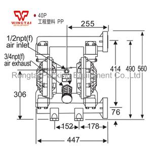 Pompe à membrane pneumatique 1.5 "pour l'industrie chimique BML40 379L Pompe pneumatique Bombas Diafragma - Product Image 4