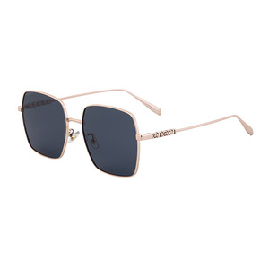 Lunettes de soleil polarisées carrées en métal Dl-D6395 pour femmes, protection UV400, verres TAC, couleur noire, style haut de gamme - Product Image 2
