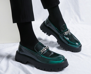 Nuove <span class=keywords><strong>Scarpe</strong></span> Casual da Uomo con Suola Spessa, Rialzate, in Pelle Verniciata Lucida, con Tacco Spesso - Product Image 4