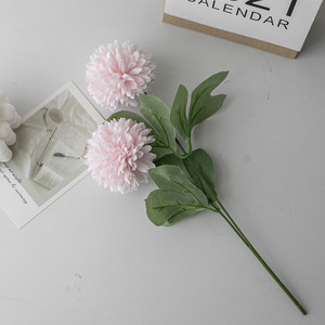 Fleur Artificielle en Gros, <span class=keywords><strong>Pompon</strong></span> de Chrysanthème à 2 Têtes, Fleur en Soie Façon <span class=keywords><strong>Pompon</strong></span> pour Mariage et Décoration Intérieure - Product Image 4