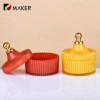 Pots vides de luxe en verre cristal de diamant Offre Spéciale pot de bonbons de sucre sucré de stockage en gros avec couvercle pour la décoration de mariage à la maison