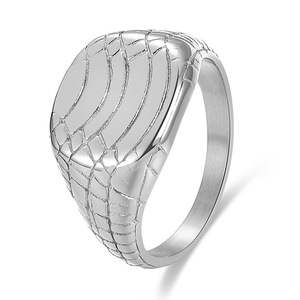 Stainless Steel <b>Ring</b> 13MM Snakeskin Pattern Oval Geometric Shape Women's Fashion Jewelry Gift - Product Image 2