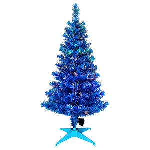 6FT Blue Fiber Optic -Up Artificial Christmas <b>Tree</b> High Quality Eco-Friendly Multi-Colored <b>LED</b> for Home Hotel Parties Office - Product Image 1