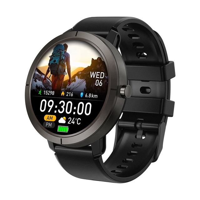 DM76 Outdoor GPS Sport Smart Watch 1.32" AMOLED 5ATM Waterproof Compass Altitude Tracker 170+ Sports Modes for Men Women