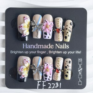 <span class=keywords><strong>Ongles</strong></span> press-on faits main de haute qualité personnalisés avec colle, OEM ODM, étiquette privée, <span class=keywords><strong>faux</strong></span> <span class=keywords><strong>ongles</strong></span>, <span class=keywords><strong>ongles</strong></span> artificiels, prix de gros - Product Image 3