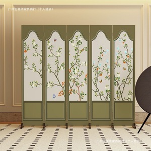 New Chinese Style Folding <b>Screen</b> Partition For Living Room Bedroom Home Use Movable Foldable Decorative Divider With Floral - Product Image 4