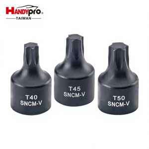HANDYPRO T40 T45 T50 Torx Impact Bit Socket Set Black 3/8 Inch Drive SNCM-V Steel <b>Vehicle</b> <b>Tools</b> Auto Repair - Product Image 1