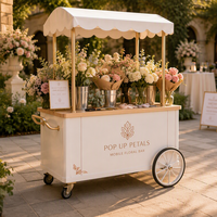 Chariot mobile commercial pour fleurs, présentoir floral pliable, chariot à pousser