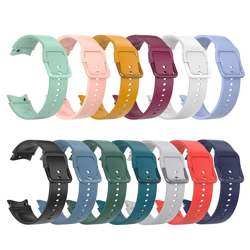 Metal Color Buckle Silicone Watch Bands Rubber Replacement Strap For Samsung Watch 5 40mm 44mm 45mm