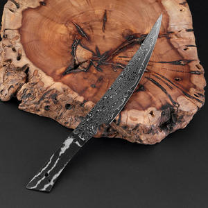 Cuchillo utilitario de acero de Damasco Black Blade para Dropshipping en Shopify, hoja completa sin acabado, afilado, para proyectos de forja DIY y uso doméstico. - Product Image 2