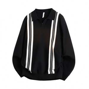 Suéter Nuevo de Primavera-Otoño 2025 para Hombre, Estilo Británico Retro, a Rayas, con Contraste, Corte Ajustado, Camiseta de Punto, Sudadera, Camisa Informal de Negocios - Product Image 2