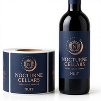 Étiquette de bouteille personnalisée en or rose indigo minuit, étiquette de luxe pour vignobles de boutique, idéale pour les cadeaux de mariage