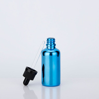 Botella de vidrio con gotero de lujo, 5ml, 10ml, 15ml, 30ml, 50ml, 100ml, chapado en oro plateado, electrochapado, suero de aceite esencial