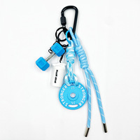 Porte-clés PVC Fitness Élégant, Breloque de Sac Unisexe, Pendentif Haltère Kettlebell Style Ins pour Couple