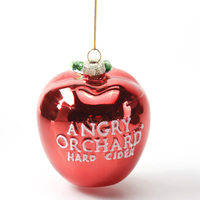 Pendentif pomme peinte en verre Décoration Pendentif forme créative Série de fruits en verre Ornements suspendus pour arbre de Noël Écologique