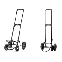 Chariot de courses pliable à 4 roues, capacité 46L, cadre chromé, utilisation extérieure, poignée réglable en hauteur, roues silencieuses