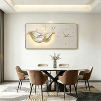 Reloj de Pared Decorativo de Cuarzo Analógico Rectangular con Acabado Brillante de Lujo, con Agujas y Marco, para Sala de Estar/Comedor
