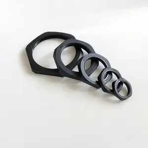 メートルねじ付きナイロン六角ナット IP68保護 M10-M64 ピッチ1mm/1.5mm/2mm 黒または白 - Product Image 4