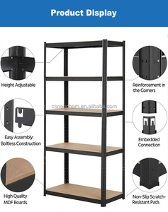 חמש שכבות 125 ק "ג לכל דרגה כבדה של עומס גדול קיבולת מתכת מדף המדפים mdf מדפים אחסון עם אבץ מגולוון - Product Image 6