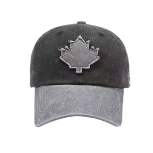 Casquette de baseball ajustable en tissu courant avec motif feuille d'érable canadienne, style sportif - Product Image 4
