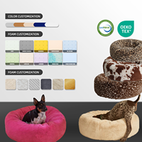 Lits pour chiens et chats en mousse à mémoire de forme orthopédique de luxe personnalisés, élégants, à imprimé léopard, canapés pour animaux de compagnie, imperméables, lavables, housse amovible