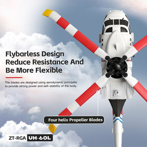 Helicóptero de Control Remoto Eléctrico AJB de 4 Canales y 4 Hélices, 2.4G Hz, Simulación Uno a Uno, <span class=keywords><strong>Black</strong></span> <span class=keywords><strong>Hawk</strong></span>, Motor sin Escobillas - Product Image 3