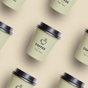 Customizable Logo Disposable Biodegradable Double Ripple Wall 200ml Kraft Paper Cup with Craft Paper Hot Drink Lid Sleeve