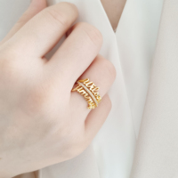 Bague personnalisée double nom avec pierres CZ en acier inoxydable, bague personnalisée à deux noms avec inscription, bijoux anti-ternissement pour cadeaux
