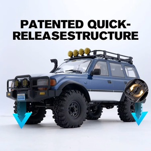 FMS Land Cruiser LC80 PRO 4WD RC Rock Crawler à l'échelle 1/10 avec système d'éclairage à fixation magnétique, blocage de différentiel, RTR, qualité hobby - Product Image 4
