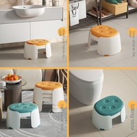 Tabourets empilables en plastique orange, ovales, petits et grands, épaissis, antidérapants, durables, modernes, multifonctionnels pour enfants et adultes