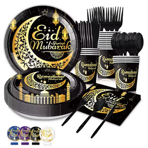 Nuovi Articoli per la Tavola Ramadan Mubarak Eid Mubarak, Piatti di Carta Usa e Getta, Tovaglia, Accessori per <span class=keywords><strong>Feste</strong></span> Ramadan, Festival Islamico Musulmano - Product Image 1