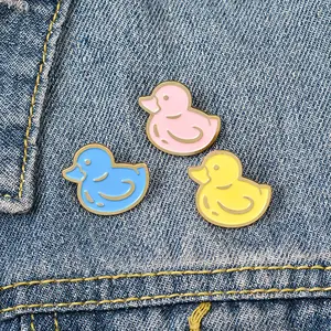 Duck Custom Metal Soft Enamel Cute Cartoon Anime Funny Animal Duck Lapel Pin Badge For Hat