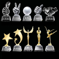 Trophées en cristal en forme de flamme sur base acrylique, médailles en métal, médailles personnalisées, trophées et plaques commerciaux sur mesure