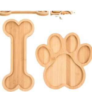 Plato de servir de madera con forma de hueso de pata de perro, plato de queso de bambú con forma irregular de dibujos animados, madera maciza para comidas de hotel, café y té - Product Image 2