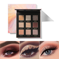 Palette de fards à paupières imperméable Pudaier 9 couleurs Fard à paupières scintillant Maquillage des yeux