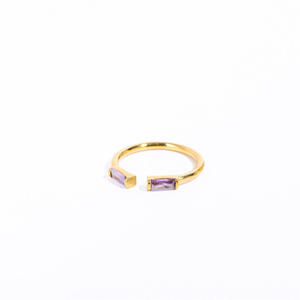 RFJEWEL 2026 Nuevo Anillo Abierto de Circonia Cúbica, Anillo Ajustable de Latón Puro Chapado en Oro, Joyería Moderna y a la Moda para Mujer - Product Image 6