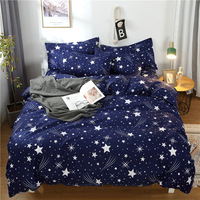 Parure de lit en velours d'hiver, housse de couette sur mesure, 4 pièces, polyester et coton, blanc, imprimé moderne, écologique, toutes saisons