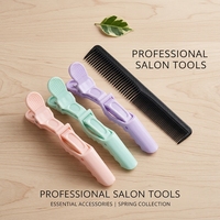 Vente en gros de pinces à cheveux en plastique multicolores antidérapantes durables et réutilisables pour salon professionnel, avec poignée ergonomique incurvée, personnalisables
