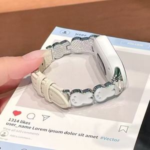 Correa de Cuero y Metal con Diseño de Conejo para <span class=keywords><strong>Xiaomi</strong></span> Band 10 / 9 / 8, Correa de Lujo con NFC - Product Image 1