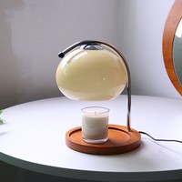 Lampe chauffe-bougie électrique rétro pour aromathérapie avec minuteur, en verre, pour chambre, bureau et maison, ambiance chaleureuse