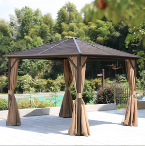 Ty Patio Ensemble de mobilier d'extérieur de haute qualité : Table balançoire, Gazebo et Pergola <span class=keywords><strong>3x3</strong></span> en fer avec toit en PVC, revêtement poudré et <span class=keywords><strong>moustiquaire</strong></span> - Product Image 3