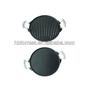 Poêle à griller classique en fonte pré-culottée, matériau métallique durable, écologique et alimentairement sûr pour rôtir et sauter les légumes - Product Image 4