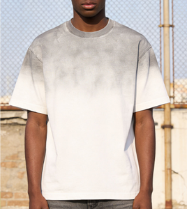Vintage Aged Distressed Washed Cotton T‑Shirt Unisex Oversized Crew‑Neck Tee Wholesale OEM Custom Logo Casual <b>Tops</b> - Product Image 1