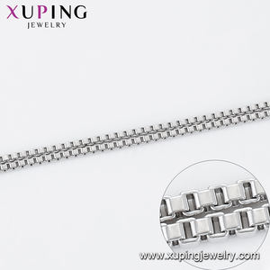 46016 Xuping gioielli di moda 2019 ultimo disegno 60 centimetri di colore rodio Italia di stile della collana della catena per il neutro - Product Image 3
